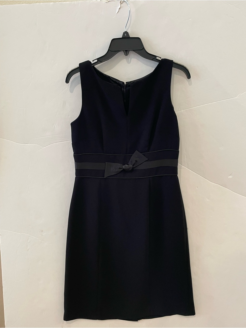 Donna Morgan Petite Dress Size 8 Black Sleeveless Sheath Bow Waist Career